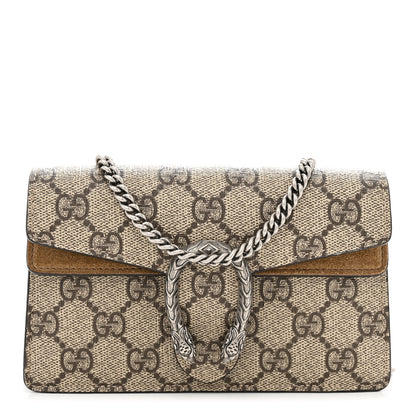 Gucci GG Supreme Monogram Super Mini Dionysus Shoulder Bag Taupe 1 of 12