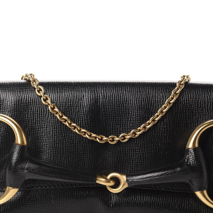Gucci Textured Calfskin Horsebit Clutch Black 10 of 10
