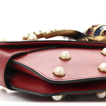 Gucci Nappa Pearl Studded Mini Queen Margaret Broadway Shoulder Bag Hibiscus Red 9 of 10