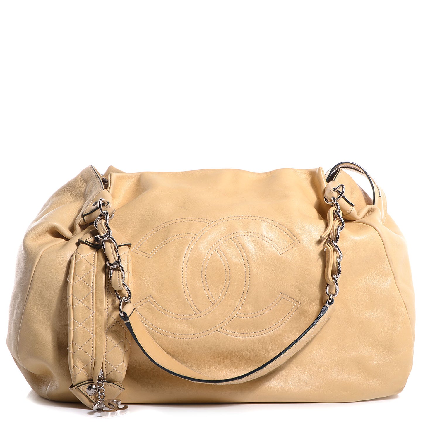 Lambskin Edgy Large Hobo Beige