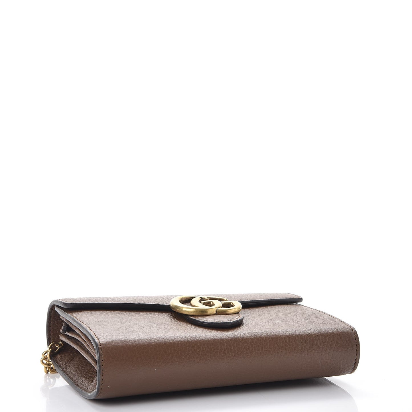 Cellarius Calfskin GG Marmont Chain Wallet Nut Brown