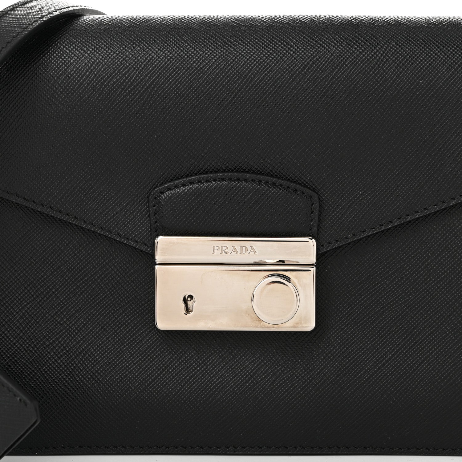 Prada Saffiano Lux Sound Crossbody Bag Black 8 of 11