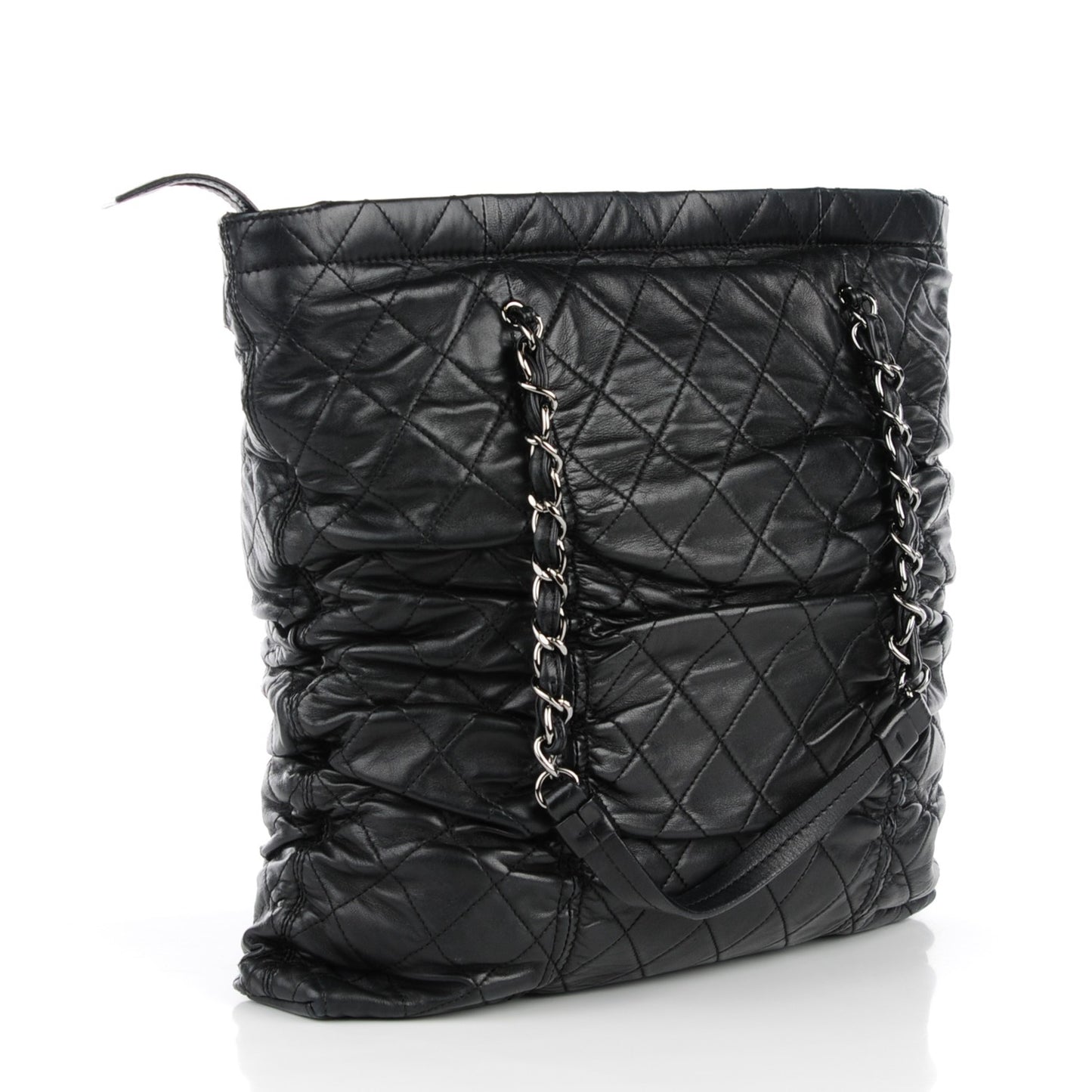 Lambskin Sharpei Shopping Tote Black