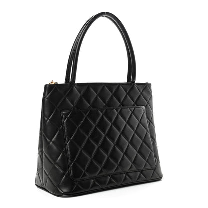 Chanel Lambskin Quilted Medallion Tote Black 3 of 11