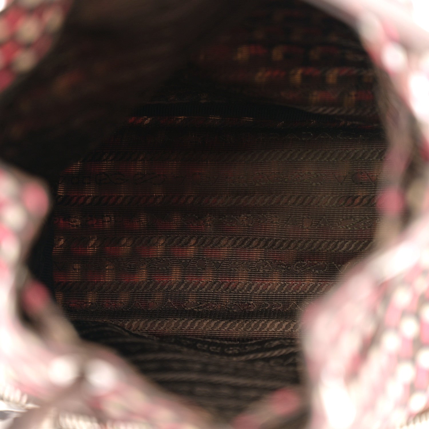 Prada Nylon Saffiano Otta Print Bucket Crossbody Bag Rosa 5 of 11