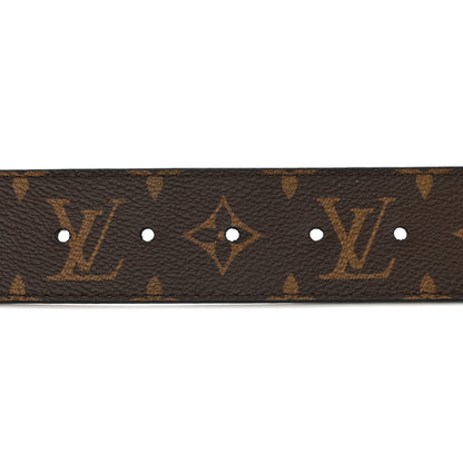 Louis Vuitton LOUIS VUITTON Calfskin Monogram 40mm LV Initiales Reversible Belt 85 34 Black 3 of 6