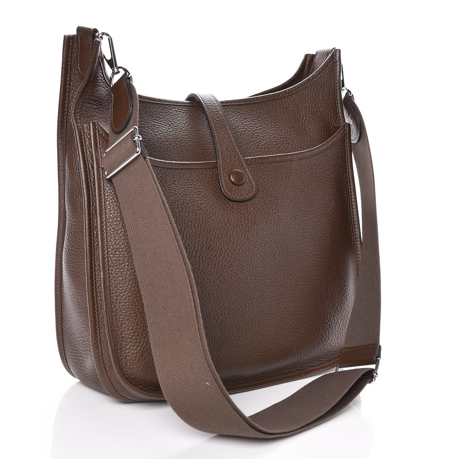 Hermes Taurillon Clemence Evelyne III GM Chocolate 3 of 9