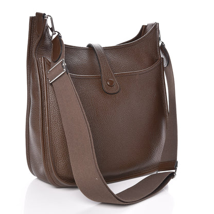 Hermes Taurillon Clemence Evelyne III GM Chocolate 3 of 9