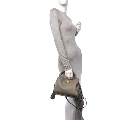 Mulberry Heavy Grain Small Iris Tote Powder Grey Dark Clay 2 of 10