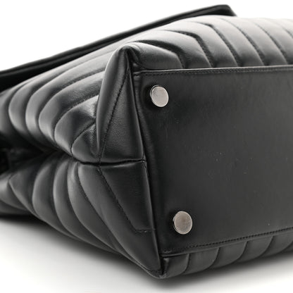 Saint Laurent Calfskin Y Quilted Monogram Monochrome Large Loulou Chain Satchel Black 9 of 10