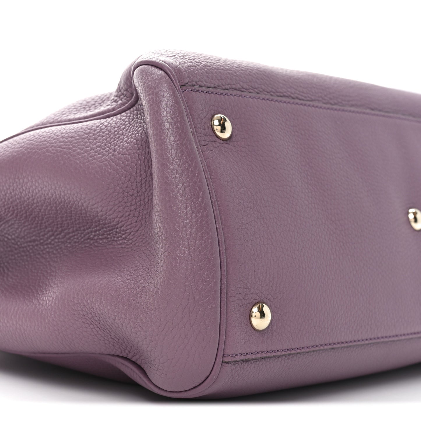 Pebbled Calfskin Medium Bamboo Shopper Tote Purple