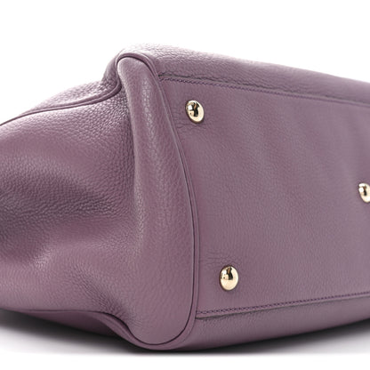 Gucci Pebbled Calfskin Medium Bamboo Shopper Tote Purple 9 of 10