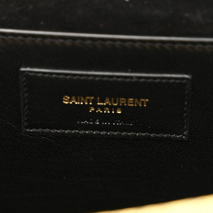 Saint Laurent Metallic Calfskin Snakeskin Embossed Classic Monogram Tassel Clutch Gold 6 of 7