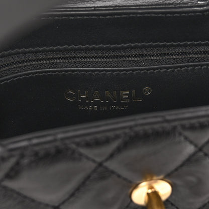 Chanel Shiny Aged Calfskin Quilted Nano Kelly Shopper Black 6 of 10