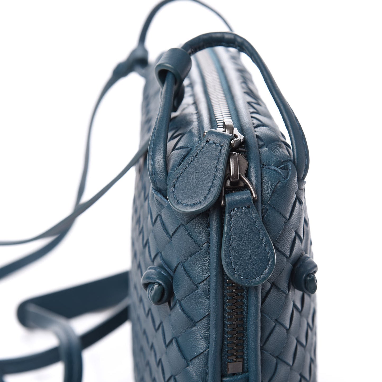 Nappa Intrecciato Nodini Bag Petrol Blue