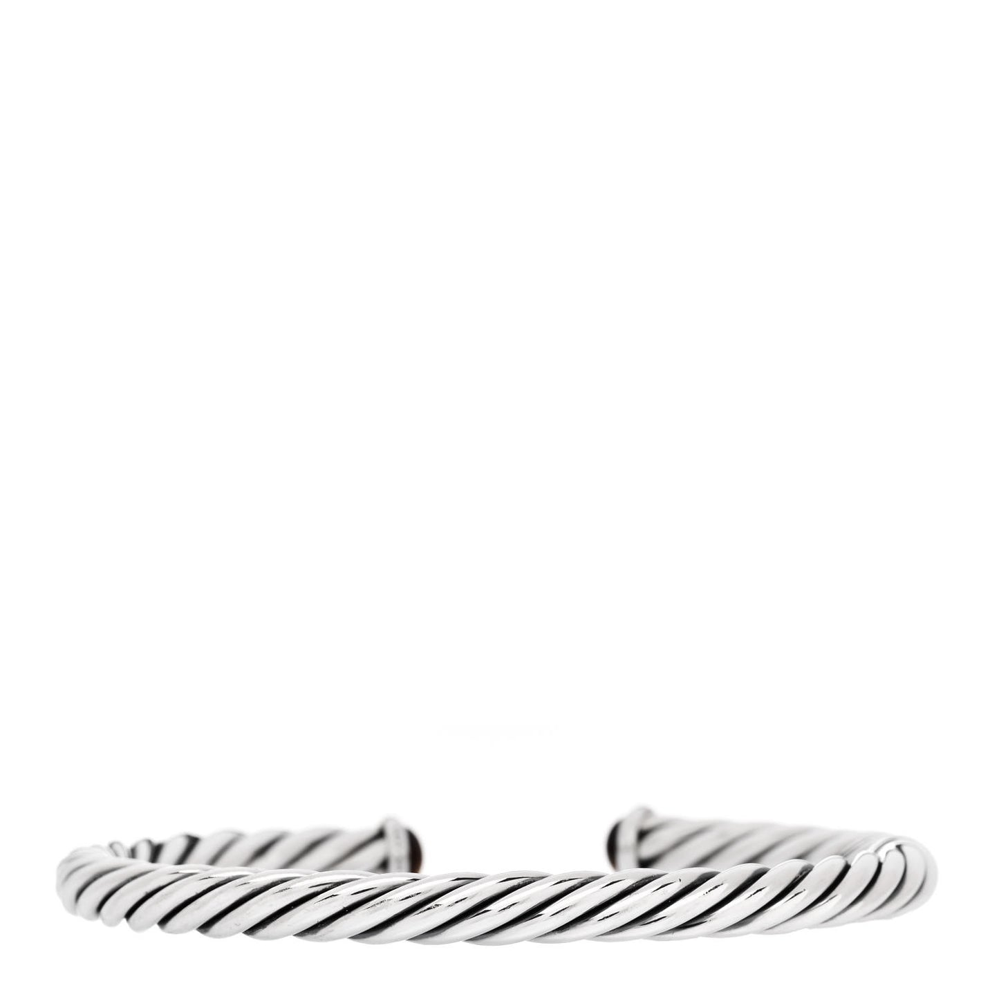 Sterling Silver 14K Yellow Gold Tiger's Eye 6mm Cable Cuff Bracelet