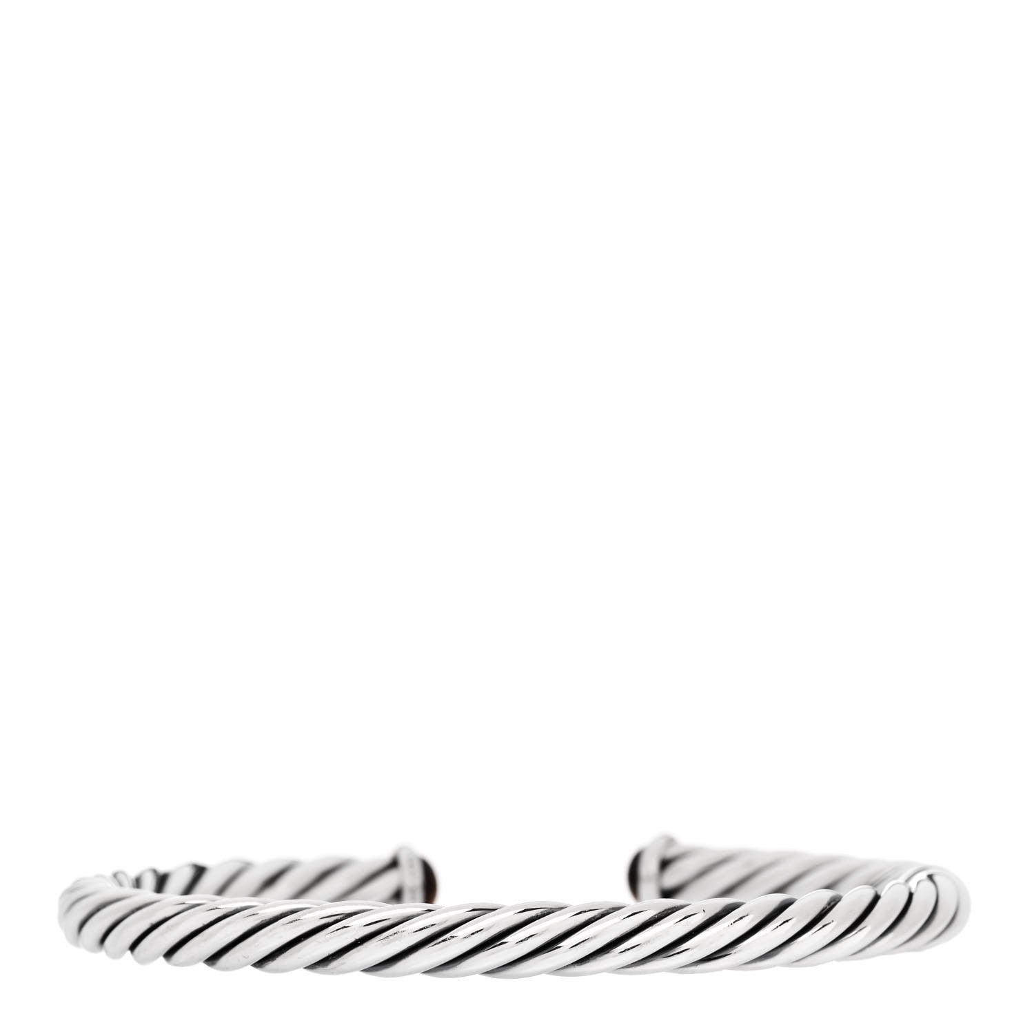 David Yurman Sterling Silver 14K Yellow Gold Tiger's Eye 6mm Cable Cuff Bracelet 3 of 6