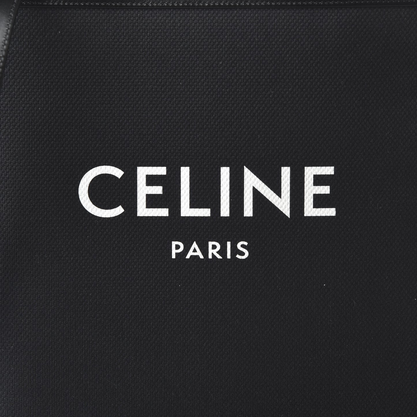 Canvas Calfskin Small Vertical Cabas Black