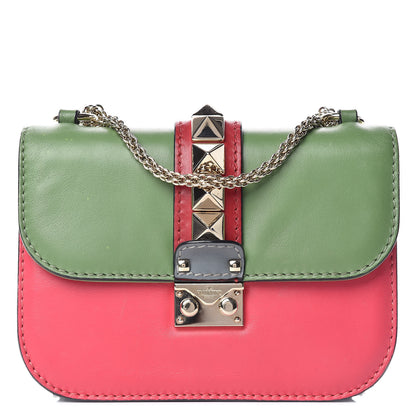 Valentino Garavani Vitello Small Glam Lock Rockstud Flap Green Deep Rose Grey Scarlet 1 of 12