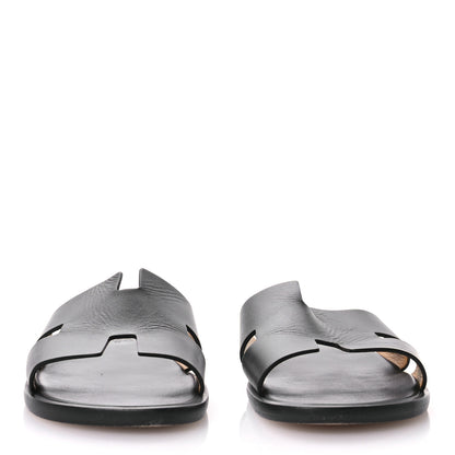 Hermes Calfskin Mens Izmir Sandals 42.5 Black 3 of 8