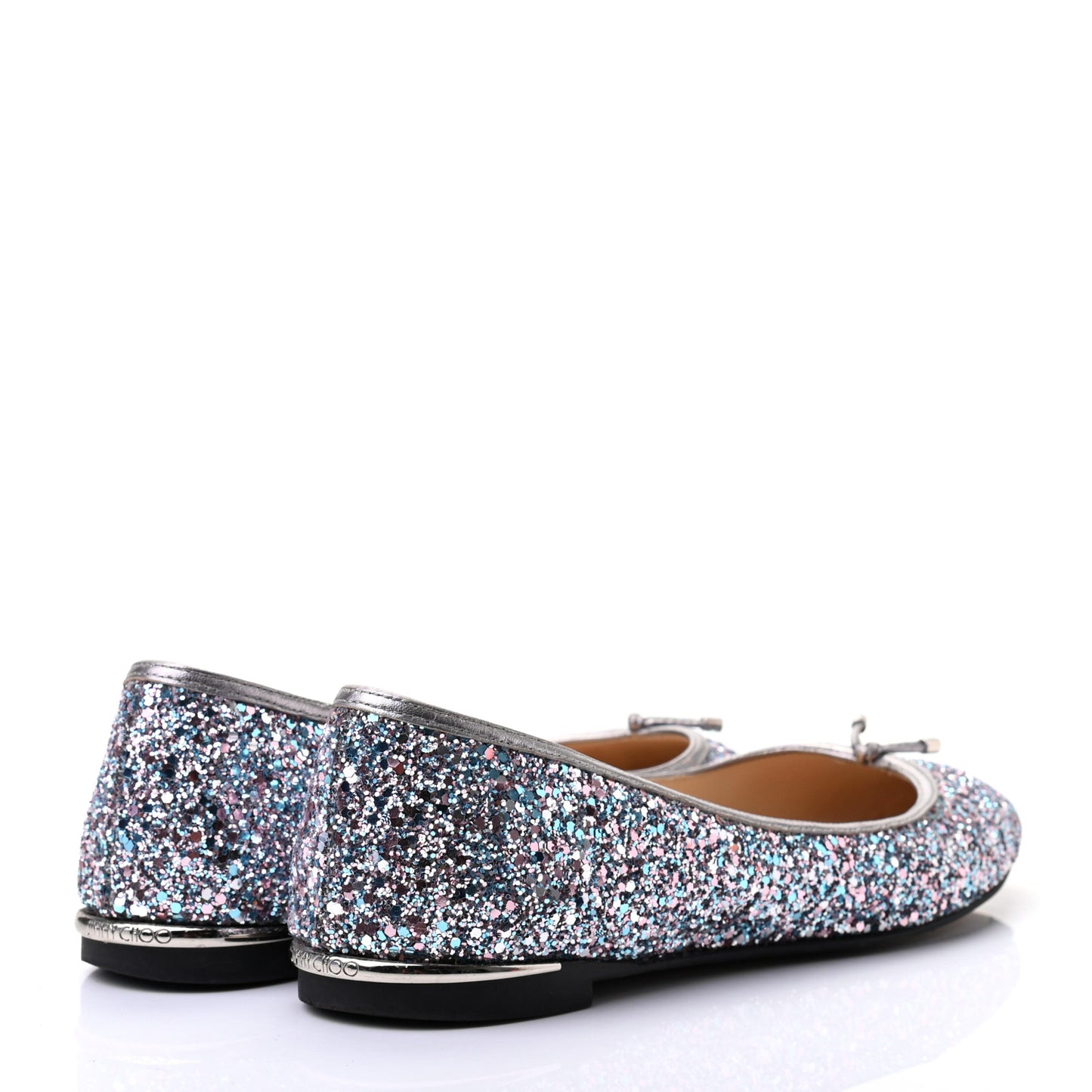 Coarse Glitter Fabric Ballet Flats 37.5 Blue
