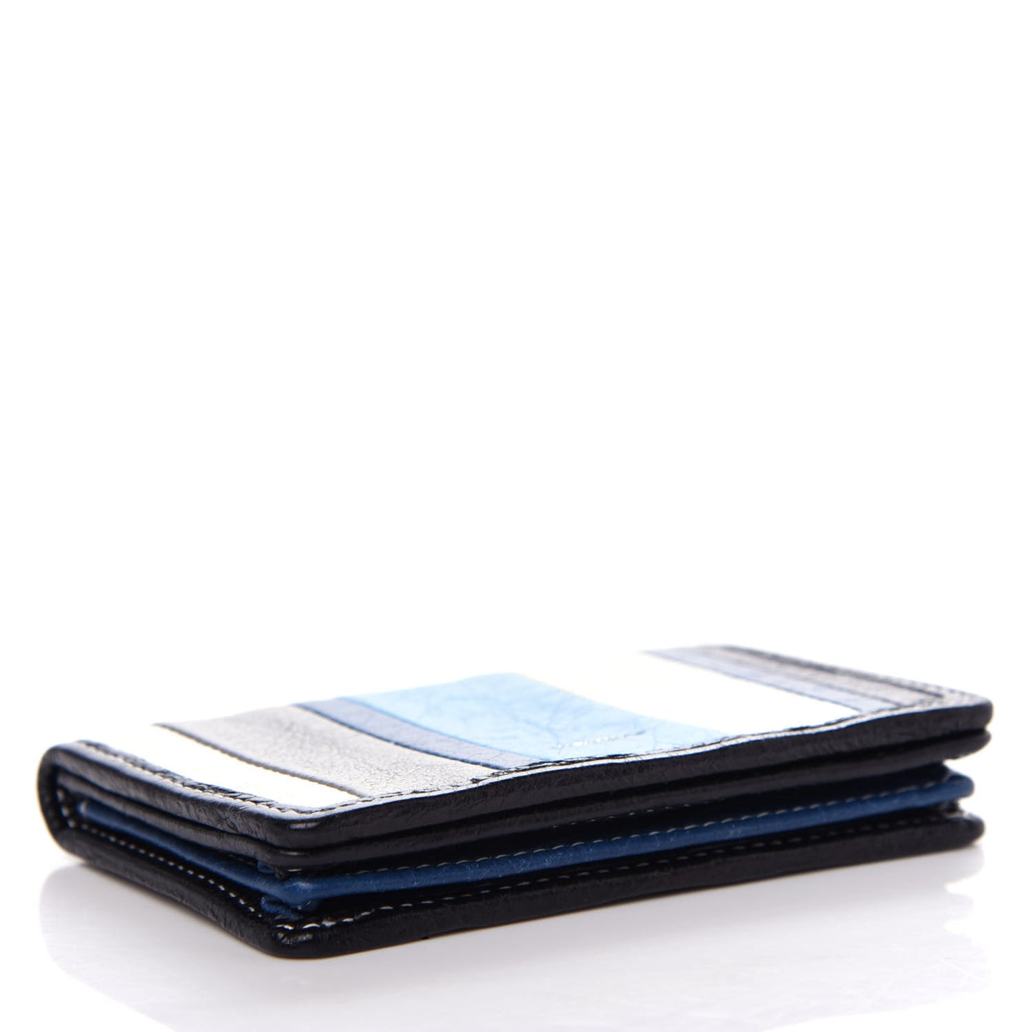 Veau Arena Multicolore Bazar Bi-Fold Card Case Bleu Gris White Black