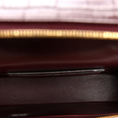 Chanel Calfskin Crocodile Embossed Crococo Exoticoco Vanity With Chain  Dark Burgundy 5 of 11