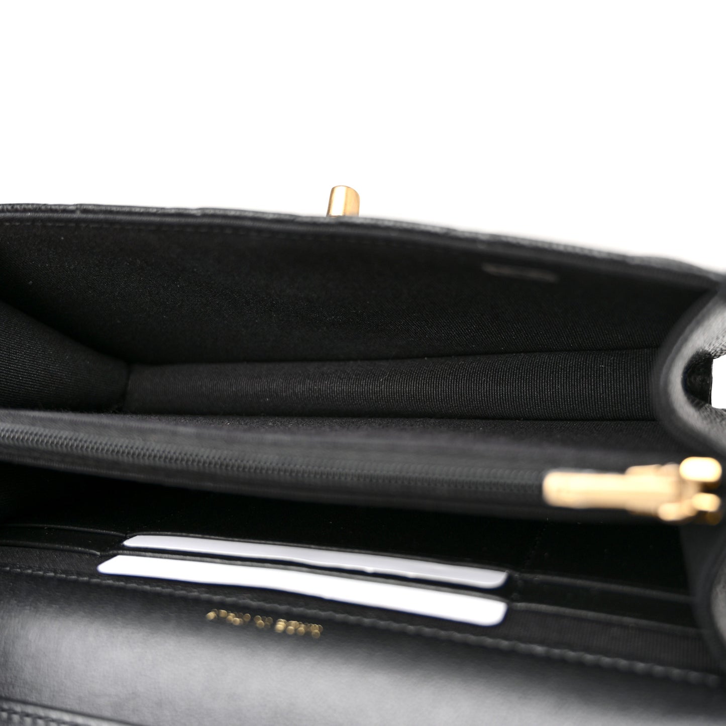 Caviar Quilted Chain Link Clutch With Chain Black