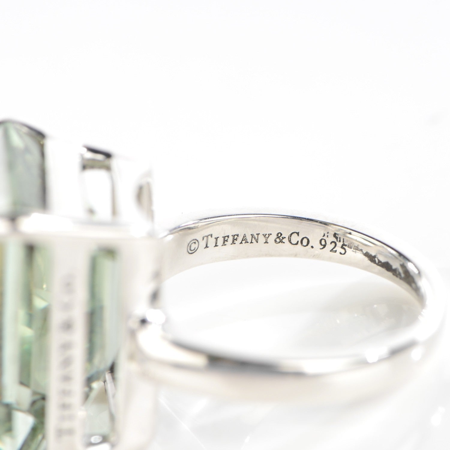 Tiffany Sterling Silver Green Quartz Sparklers Cocktail Ring Sz 6 4 of 5