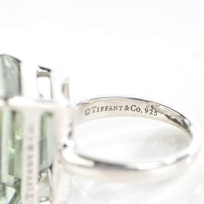 Tiffany Sterling Silver Green Quartz Sparklers Cocktail Ring Sz 6 4 of 5