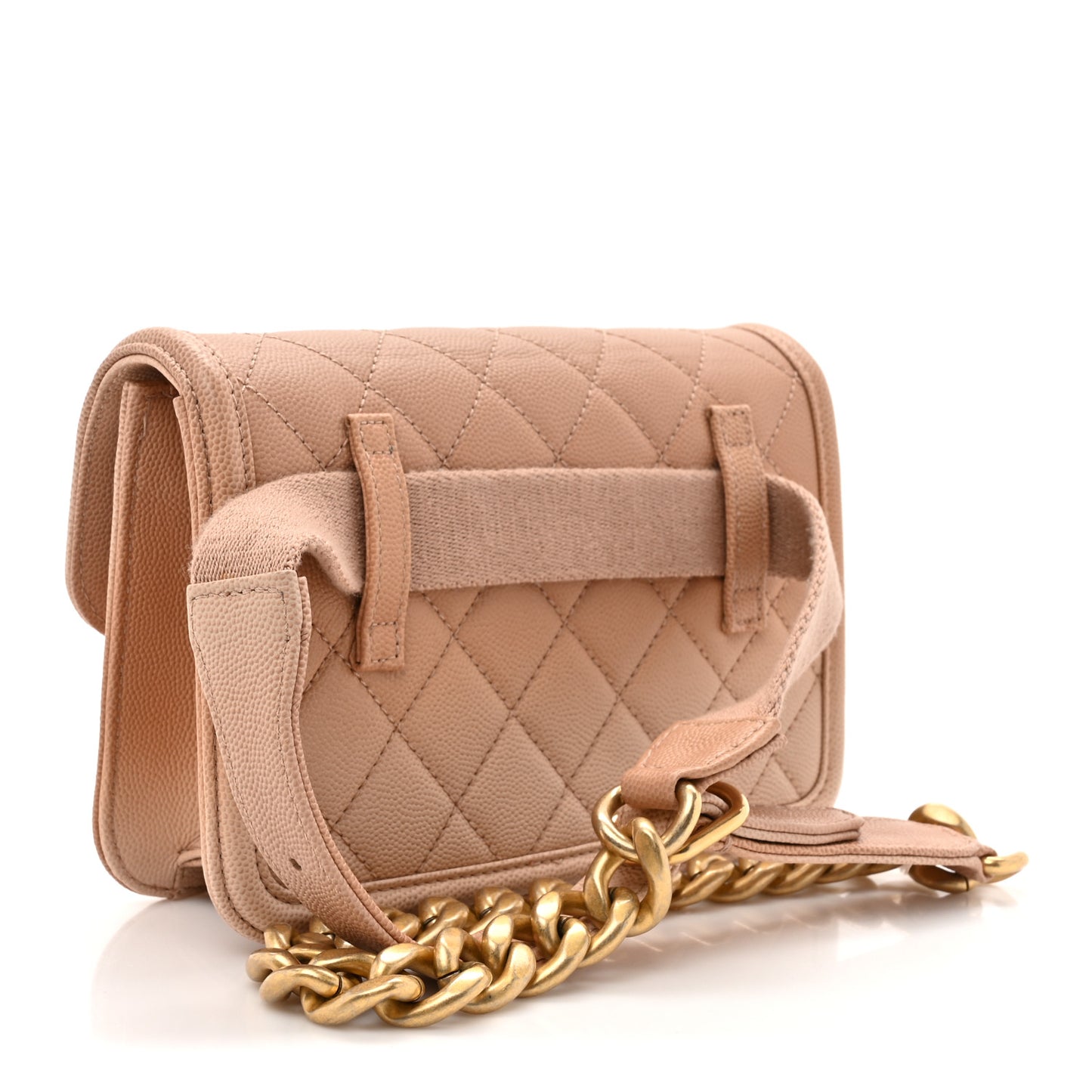 Caviar Quilted Sunset On The Sea Waist Bag Beige