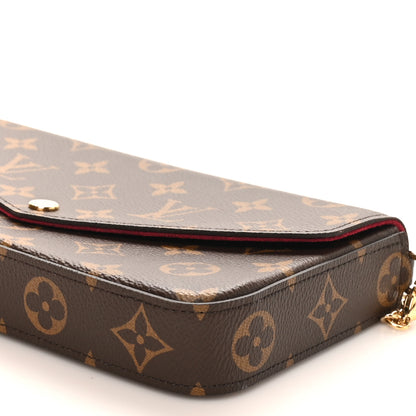 Louis Vuitton Monogram Pochette Felicie Chain Wallet Fuchsia 9 of 10
