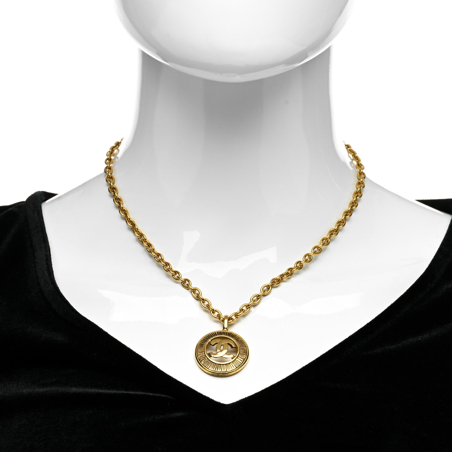 CC Chain Pendant Necklace Gold