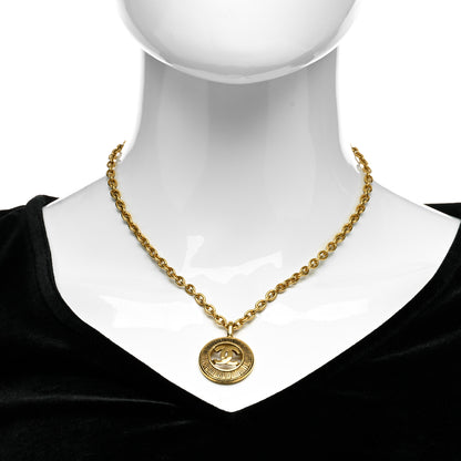 Chanel CC Chain Pendant Necklace Gold 2 of 5