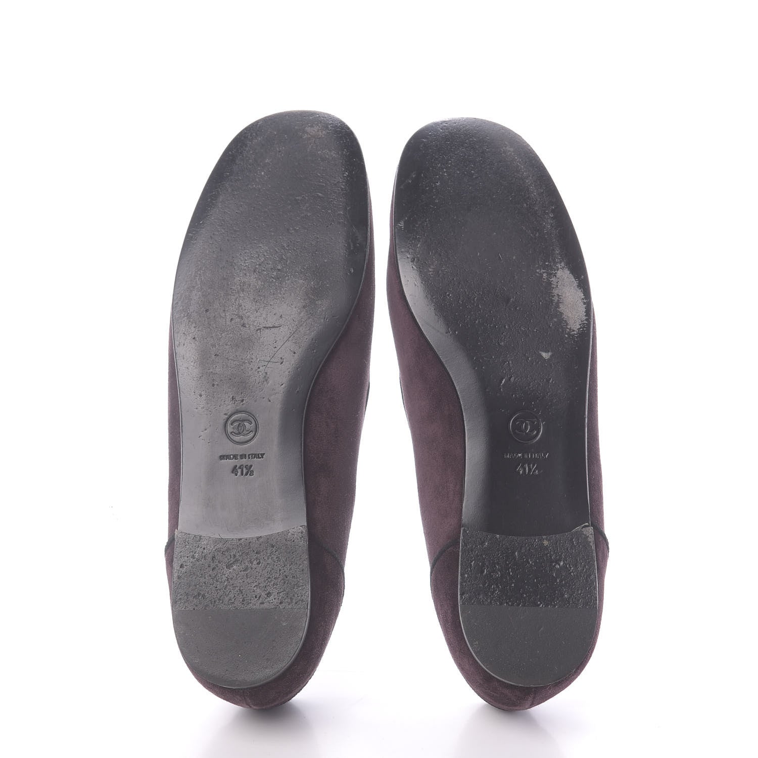 Chanel Suede Calfskin Womens Mocassin CC Flats 41.5 Purple 7 of 12