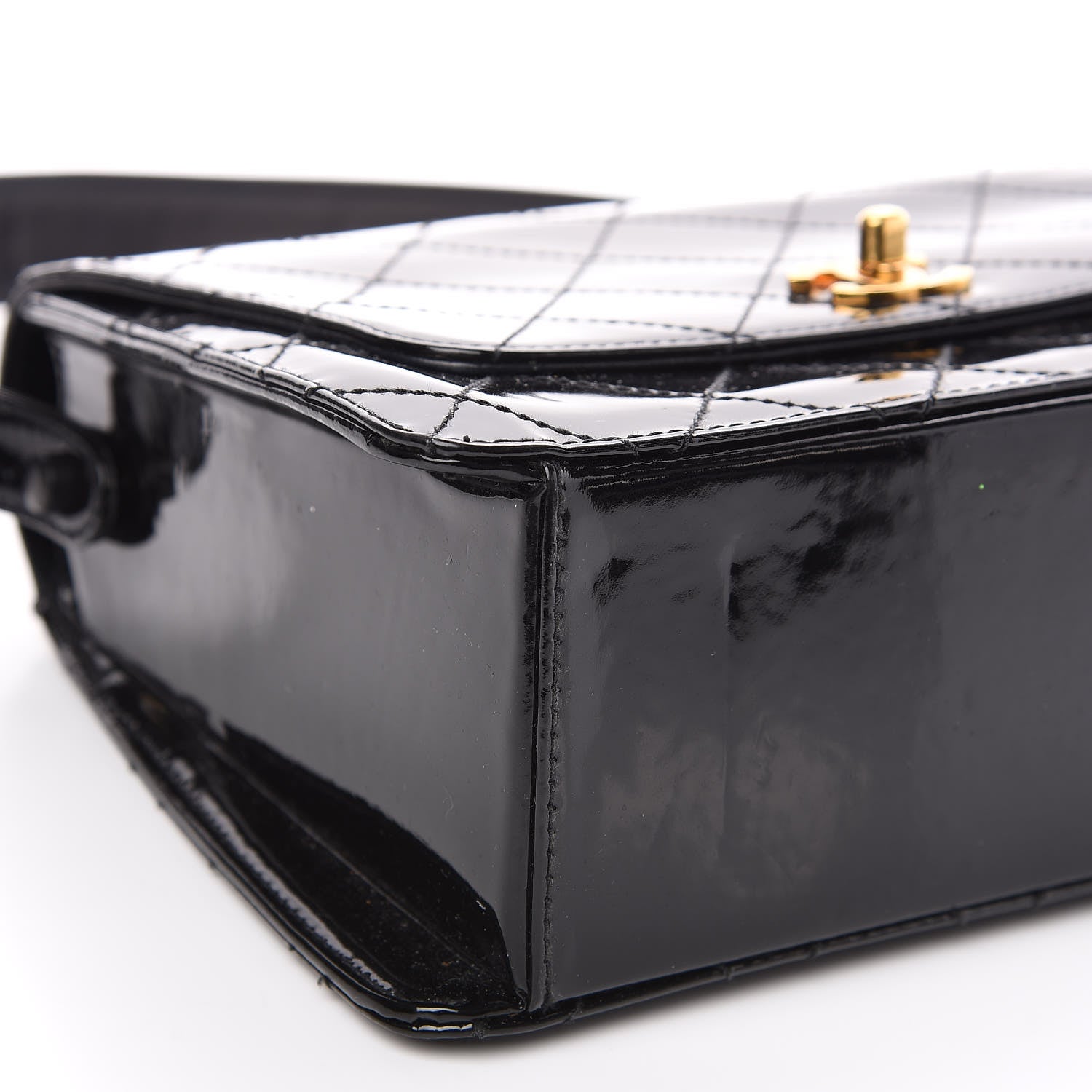 Chanel Patent Quilted CC Shoulder Bag Black 9 of 15