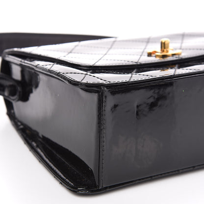 Chanel Patent Quilted CC Shoulder Bag Black 9 of 15