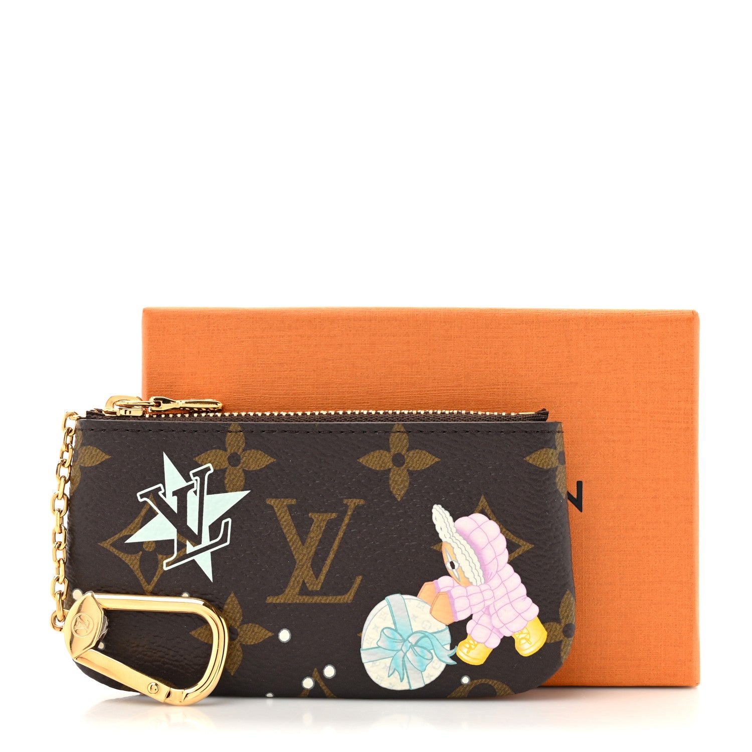 Louis Vuitton Monogram 2025 Christmas Animation Key Pouch Azur