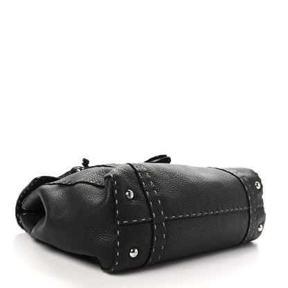Fendi Cuoio Romano Selleria Medium Linda Satchel Black 4 of 9