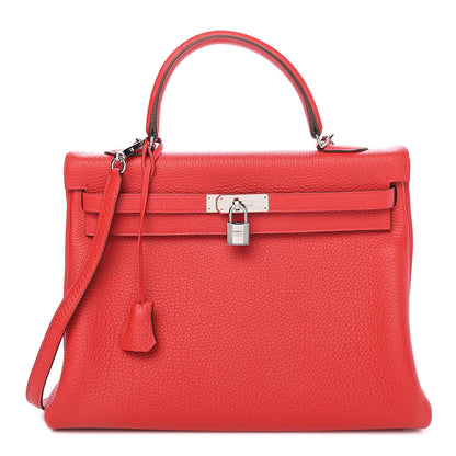 Hermes Togo Kelly Retourne 35 Rouge Casaque 1 of 9