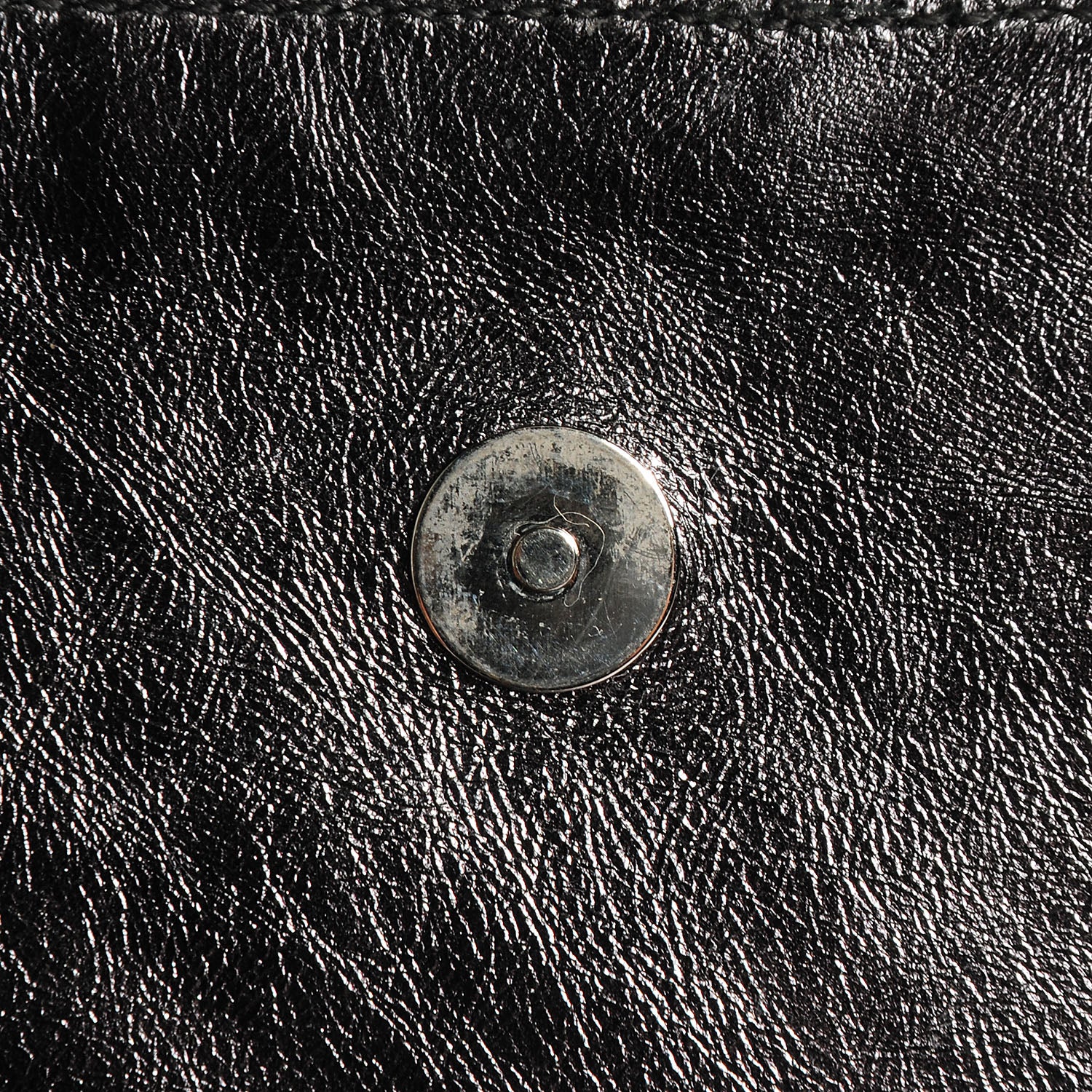 Saint Laurent Metallic Leather Large Belle De Jour Clutch Dark Silver 6 of 10