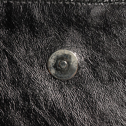 Saint Laurent Metallic Leather Large Belle De Jour Clutch Dark Silver 6 of 10