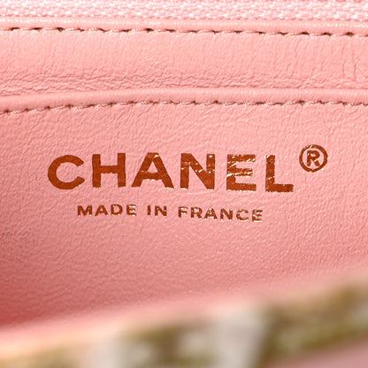 Chanel Satin Paris Cuba Cigare Print Mini Flap Pink 6 of 10