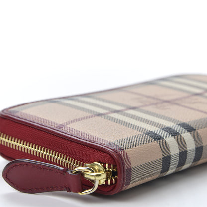 Burberry Haymarket Check Large Ziggy Zip Around Wallet Red 5 of 9