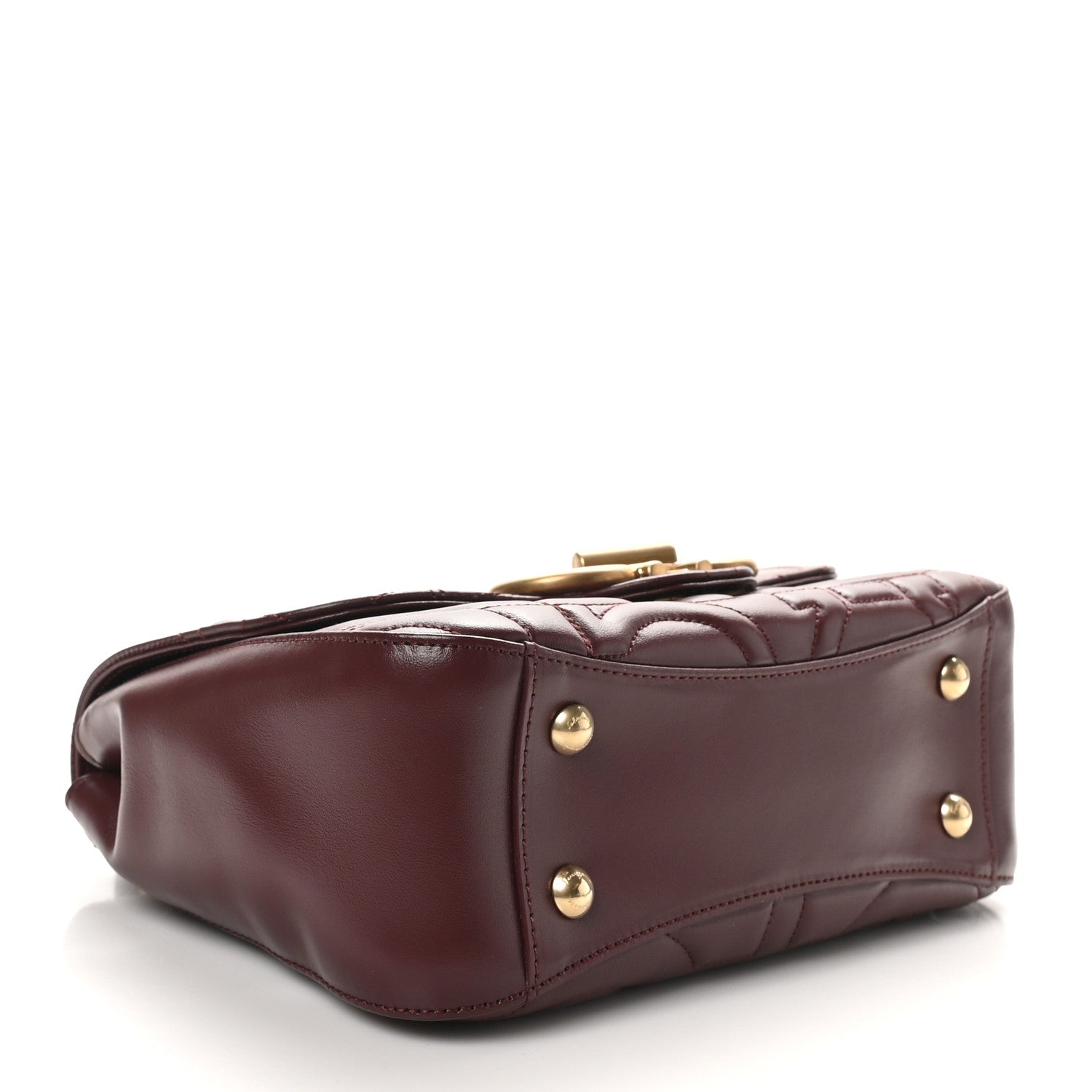 Salvatore Ferragamo Calfskin Quilted Gancini Small Top Handle Flap Bag Burgundy 4 of 11
