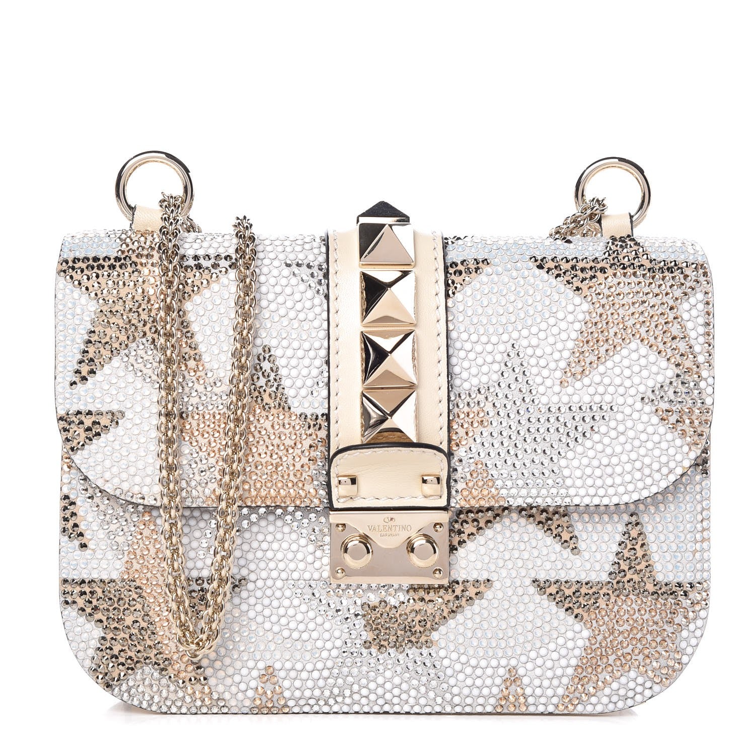 Valentino Garavani Nappa Crystal Star Small Glam Lock Rockstud Flap Multicolor 1 of 11