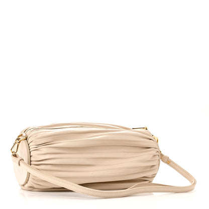 Loewe Lambskin Pleated Bracelet Pouch Shoulder Bag White 3 of 9