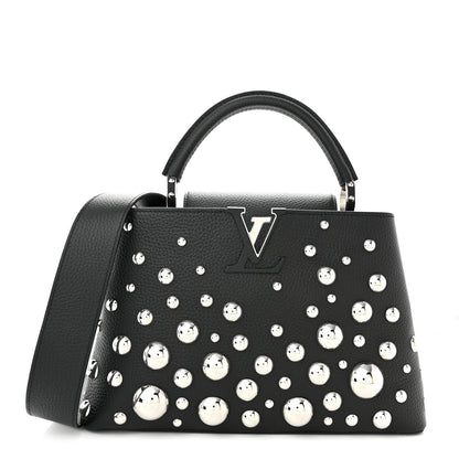 Louis Vuitton LV X YK Taurillon Brass Metal Dots Capucine MM Black 1 of 9