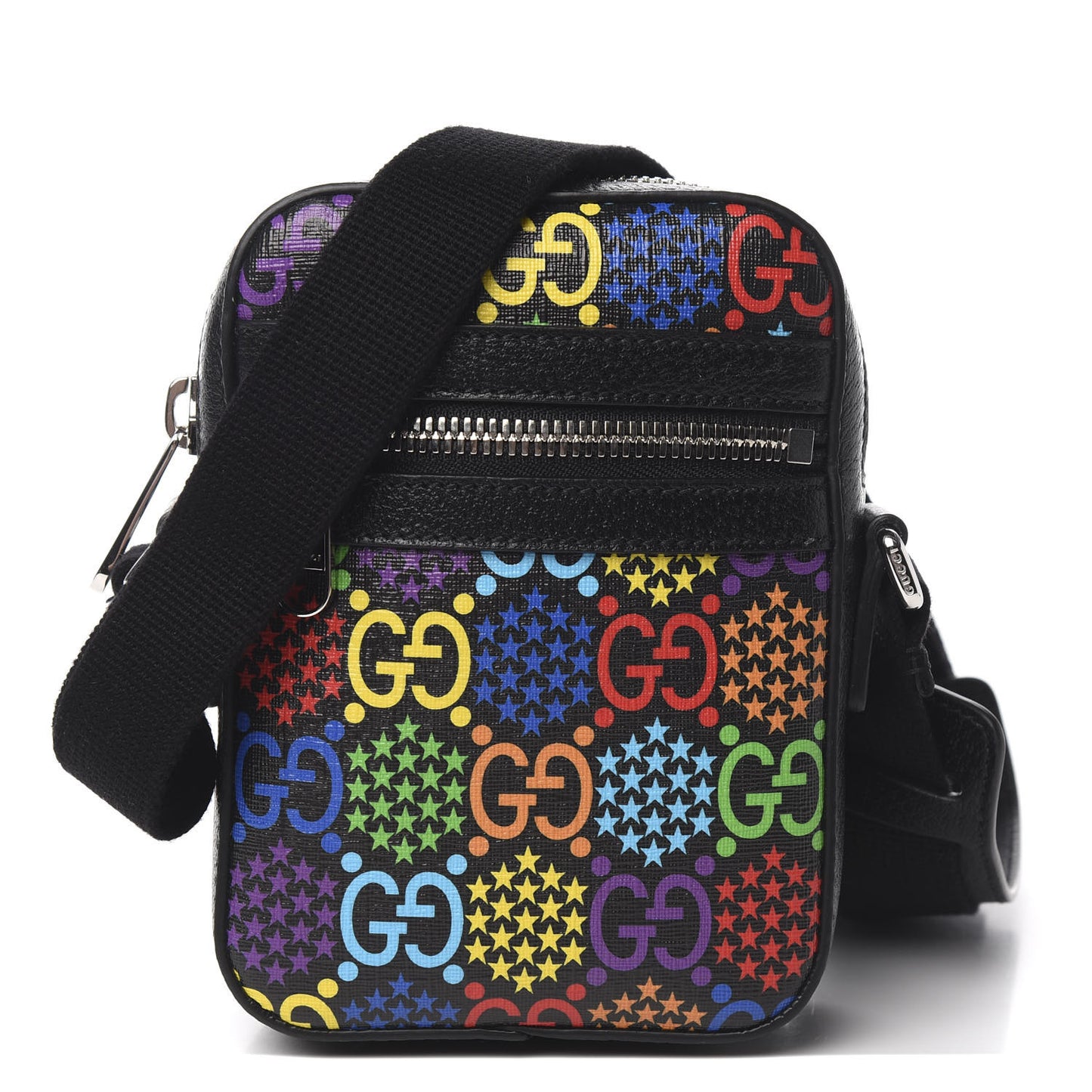 GG Supreme Monogram Psychedelic Messenger Bag Black