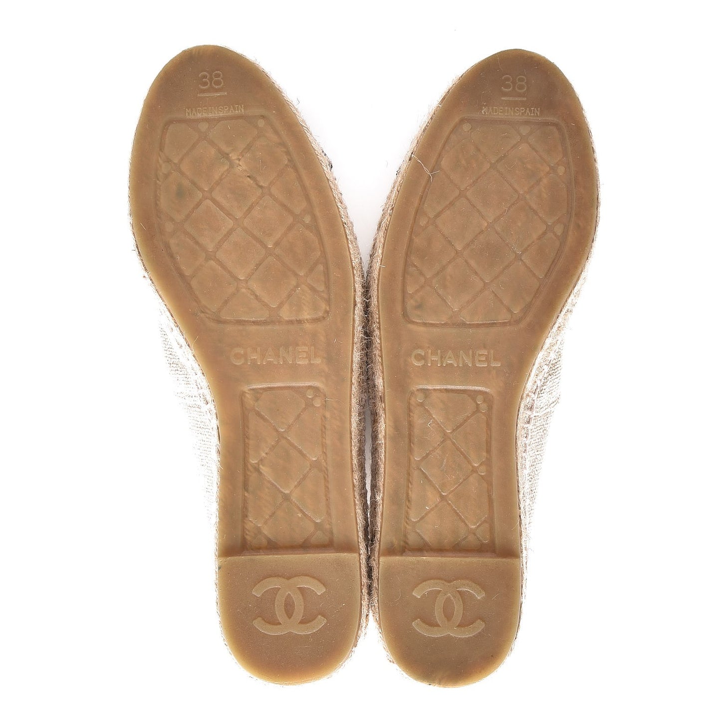 Toile Sequin CC Espadrilles 38 Beige Black